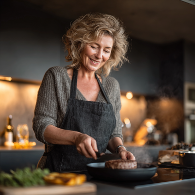 Літній чоловік тримає тарілку зі здоровою їжею